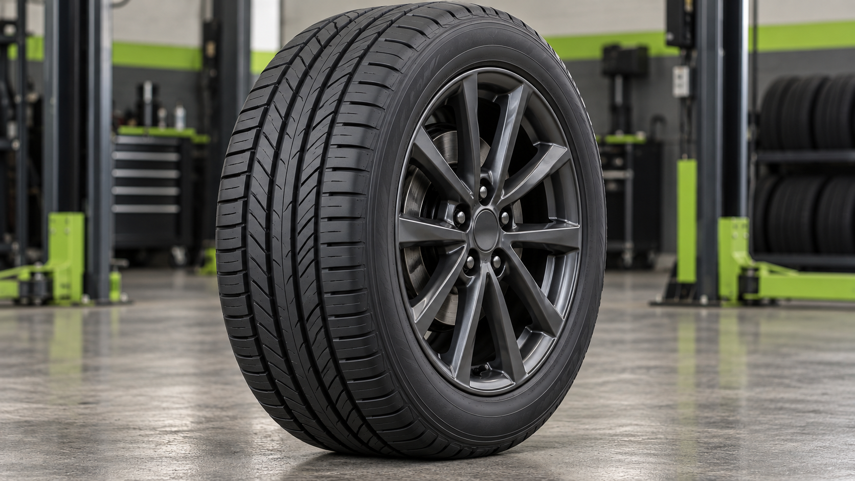 New tire with deep, crisp tread