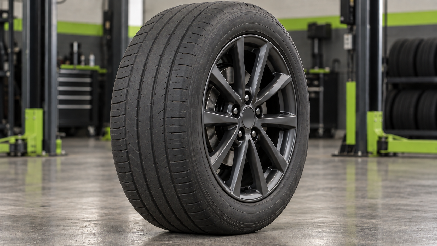 Worn tire with shallow tread